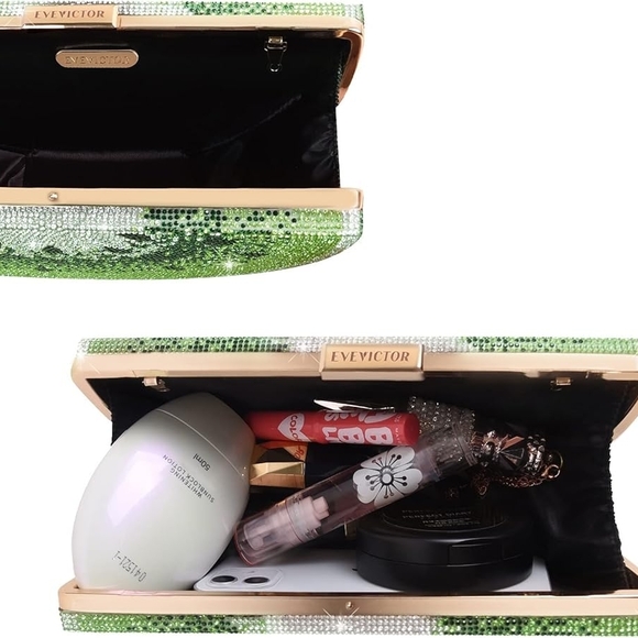 Green Rhinestone Clutch - Picture 4 of 4